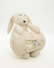 Snuggz Knitted White Bunny Toy & Cotton Baby Blanket Set