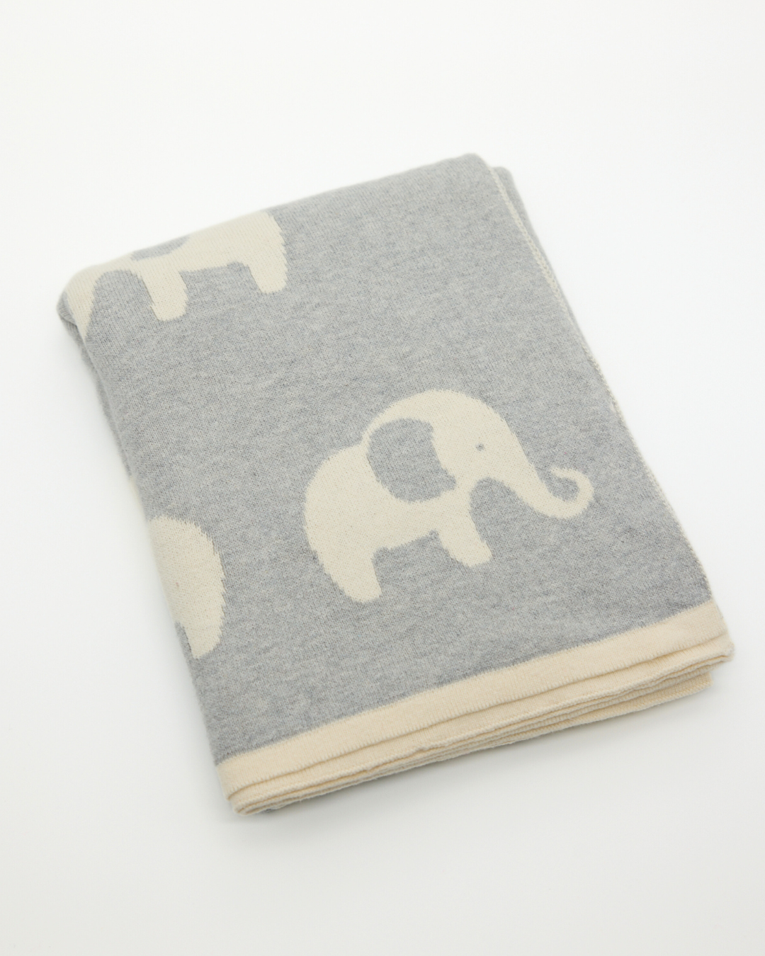 Snuggz Cotton Knitted Elephant Baby Blanket, 80 x 100 cm