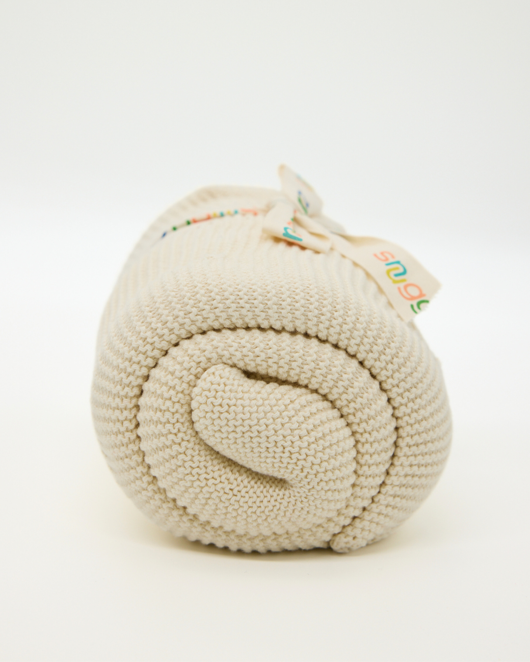 Snuggz Knitted White Bunny Toy & Cotton Baby Blanket Set