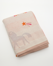 Snuggz Cotton Knitted Pink Unicorn & Rainbow Baby Blanket, 80 x 100 cm