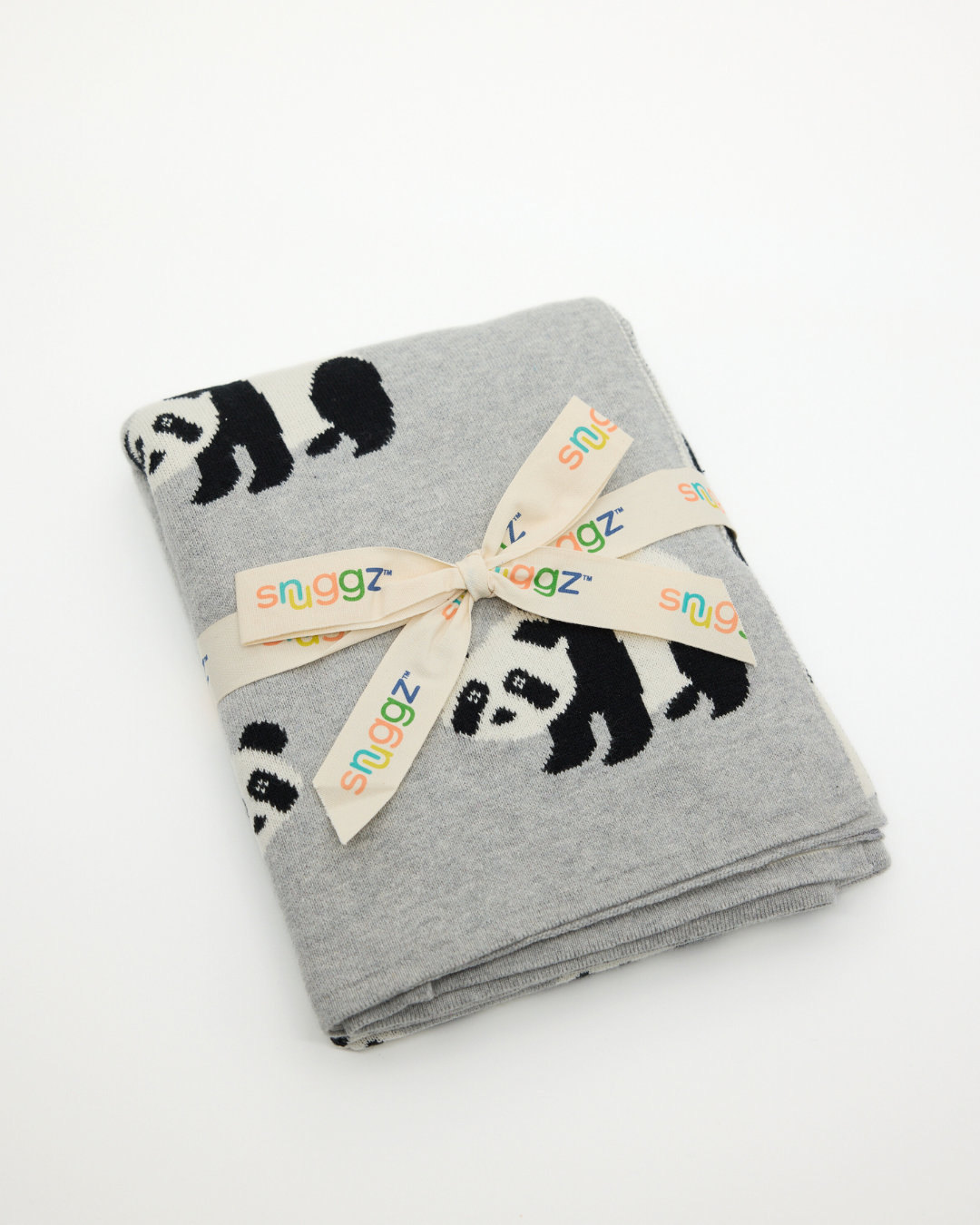 Snuggz Cotton Knitted Panda Baby Blanket, 80 x 100 cm
