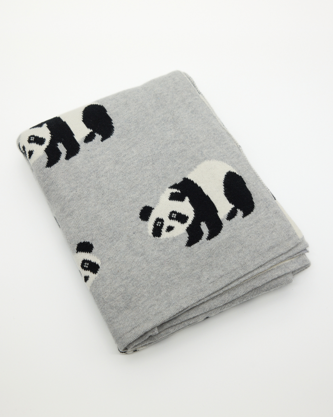 Snuggz Cotton Knitted Panda Baby Blanket, 80 x 100 cm