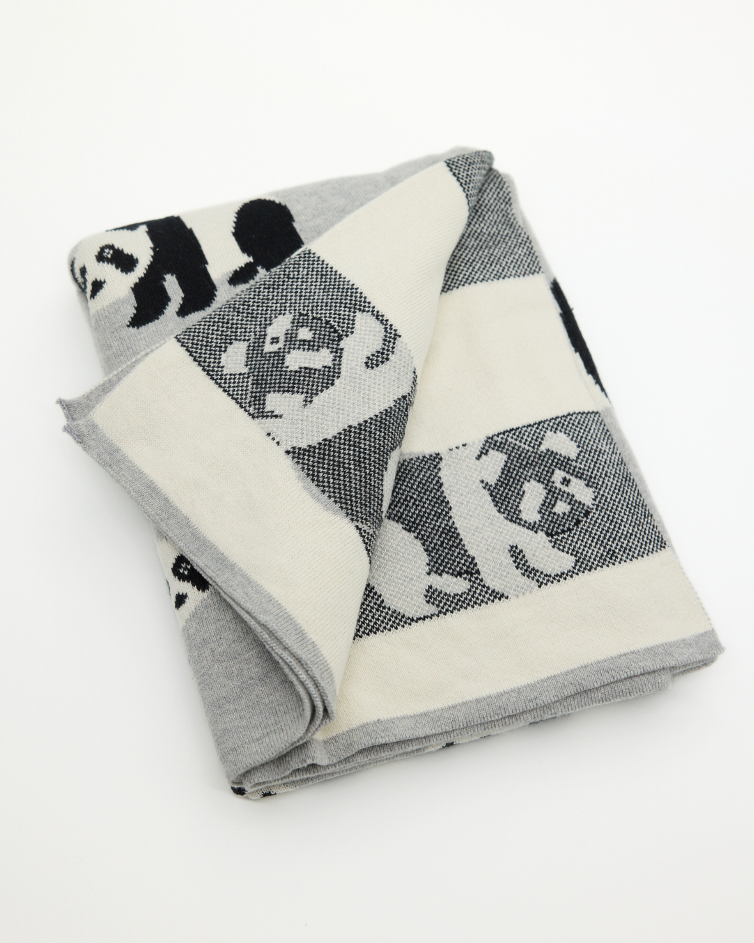 Snuggz Cotton Knitted Panda Baby Blanket, 80 x 100 cm