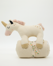 Snuggz Knitted Unicorn Toy & Cotton Baby Blanket Set