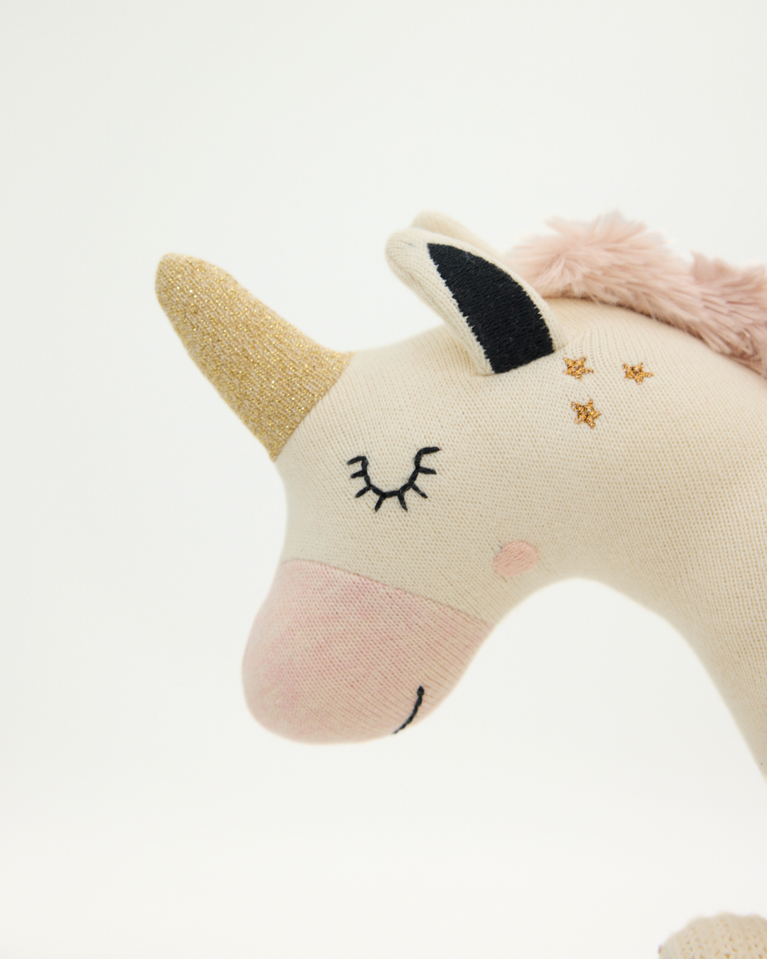 Snuggz Knitted Unicorn Toy & Cotton Baby Blanket Set