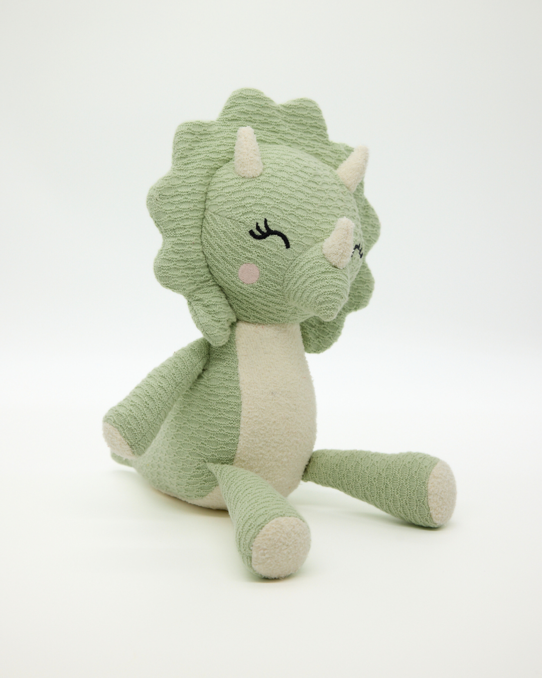 Snuggz Knitted Triceratops Dino Soft Toy - Medium