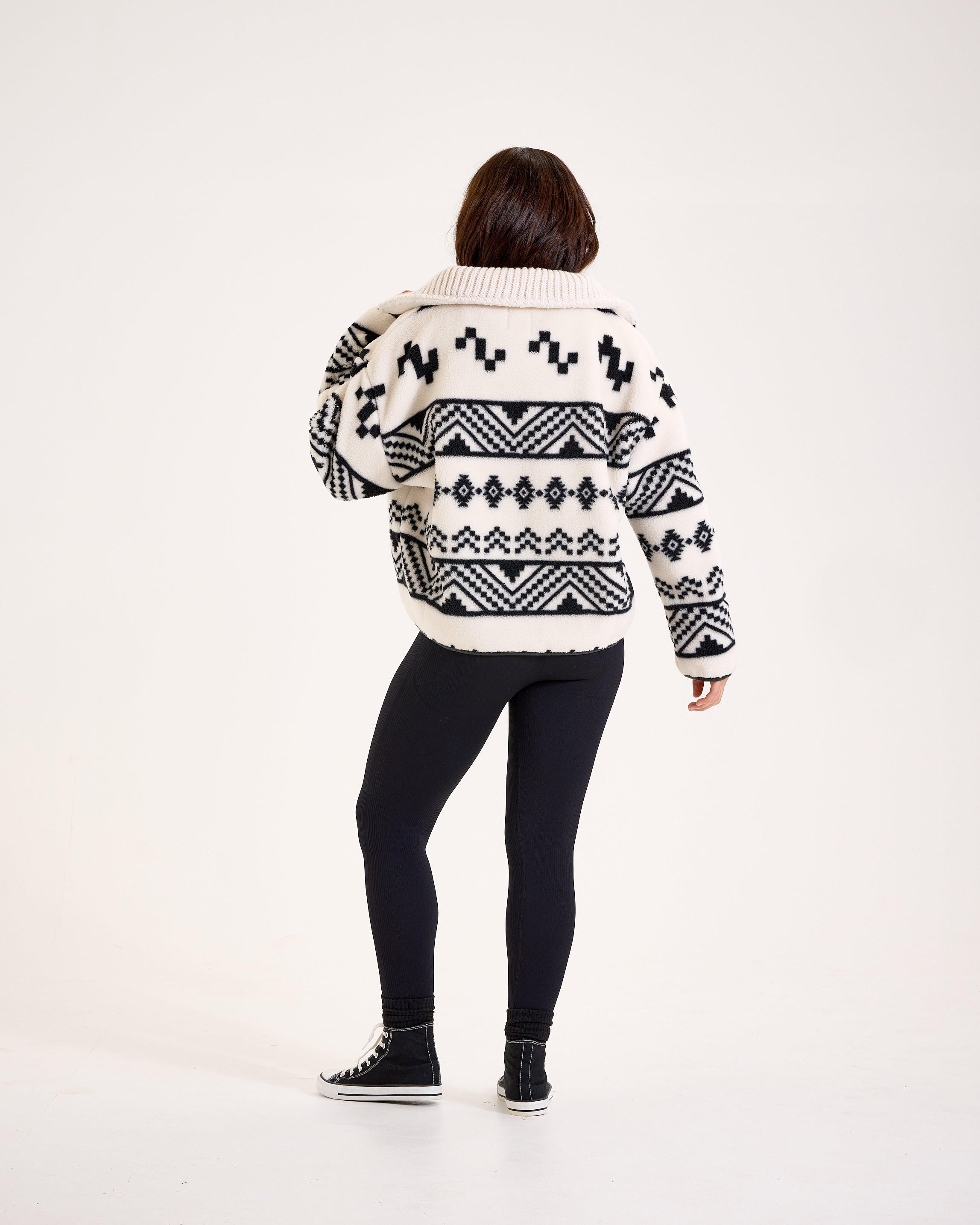 Snuggz Women Aztec Half Zip Borg Sweatshirt