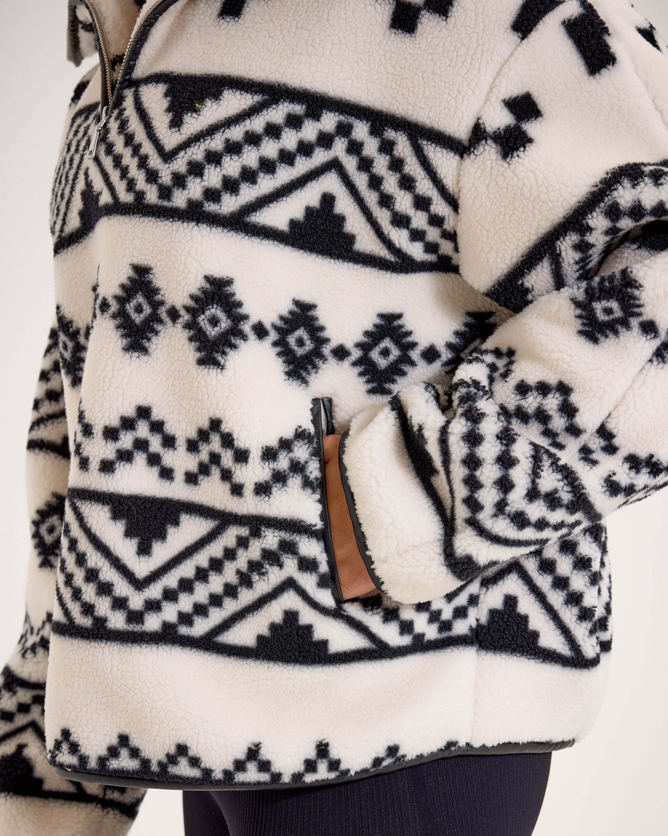 Snuggz Women Aztec Half Zip Borg Sweatshirt