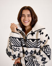 Snuggz Women Aztec Half Zip Borg Sweatshirt