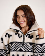 Snuggz Women Aztec Half Zip Borg Sweatshirt