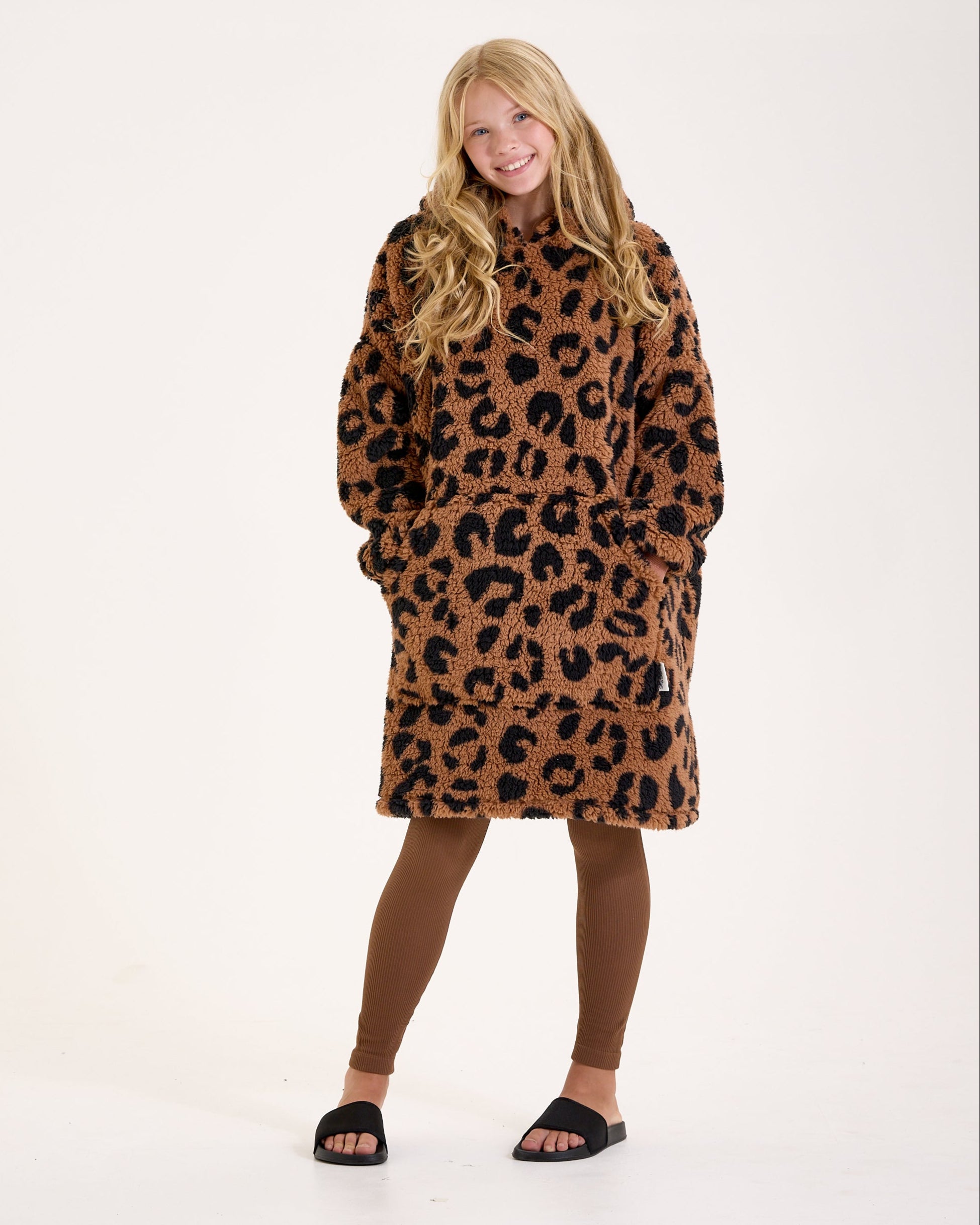 Snuggz Kids Lite - Leopard Print Hooded Blanket