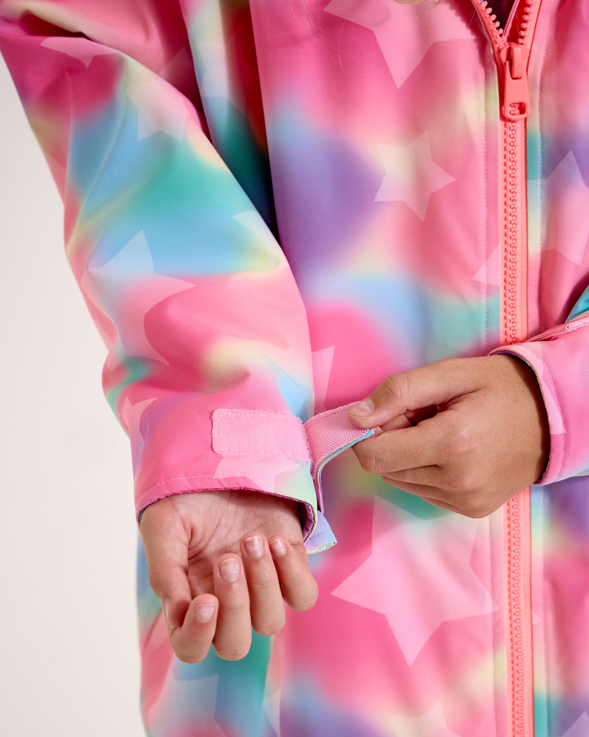 Rainbow Rbe Snuggz Kids Lite Rainbow Star Print Changing Robe