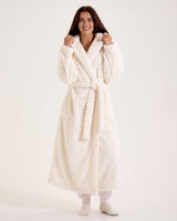 Snuggz Women Cream Zigzag Dressing Gown