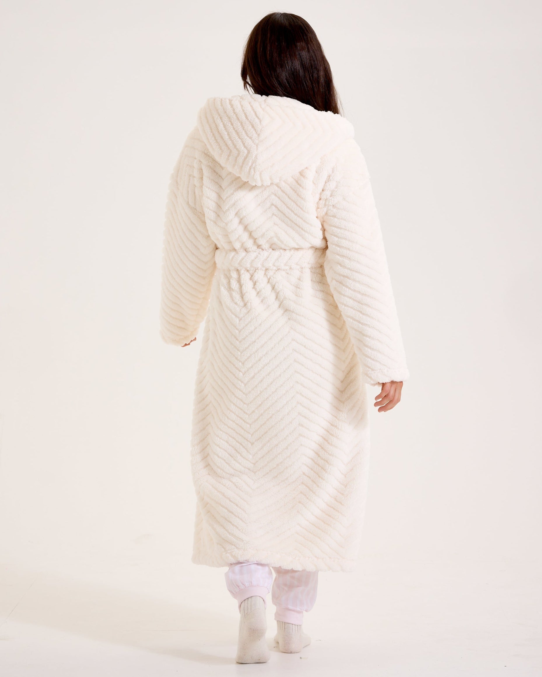 Snuggz Women Cream Zigzag Dressing Gown