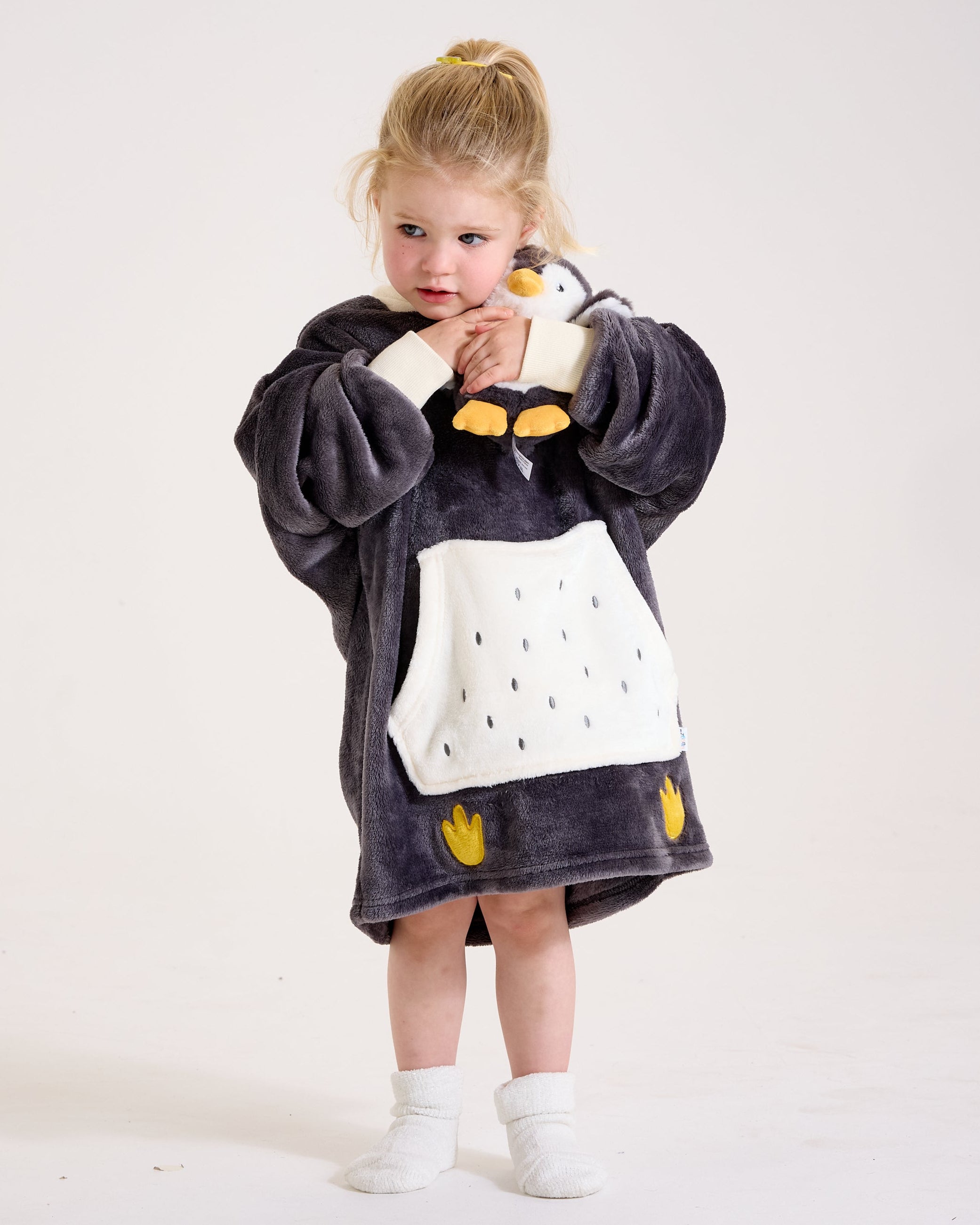 Snuggz Kids 2 in 1 Penguin Pocket Pal Hooded Blanket