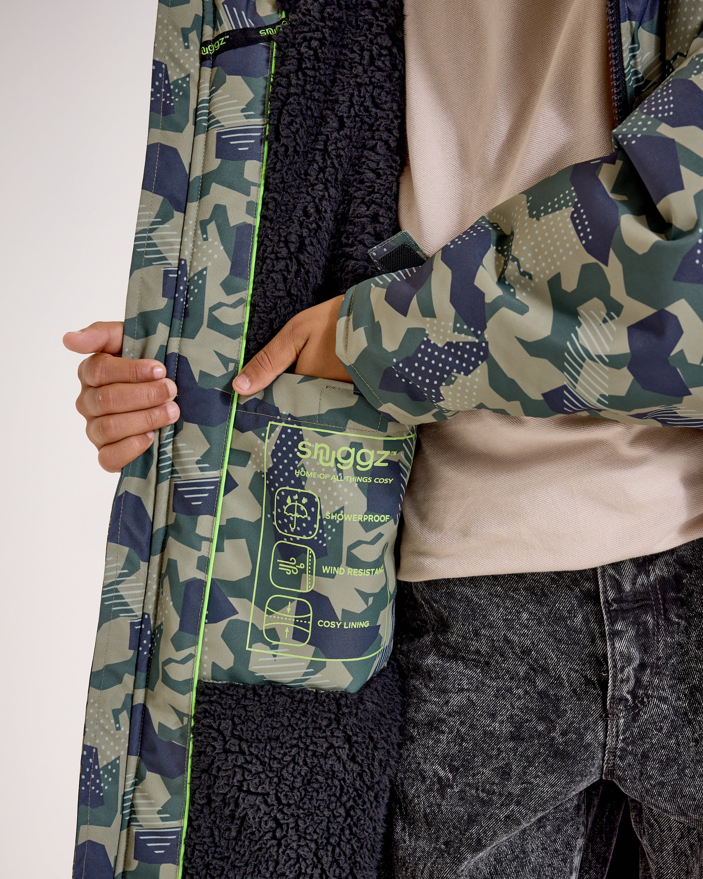 Snuggz Kids Lite Green Camo Changing Robe