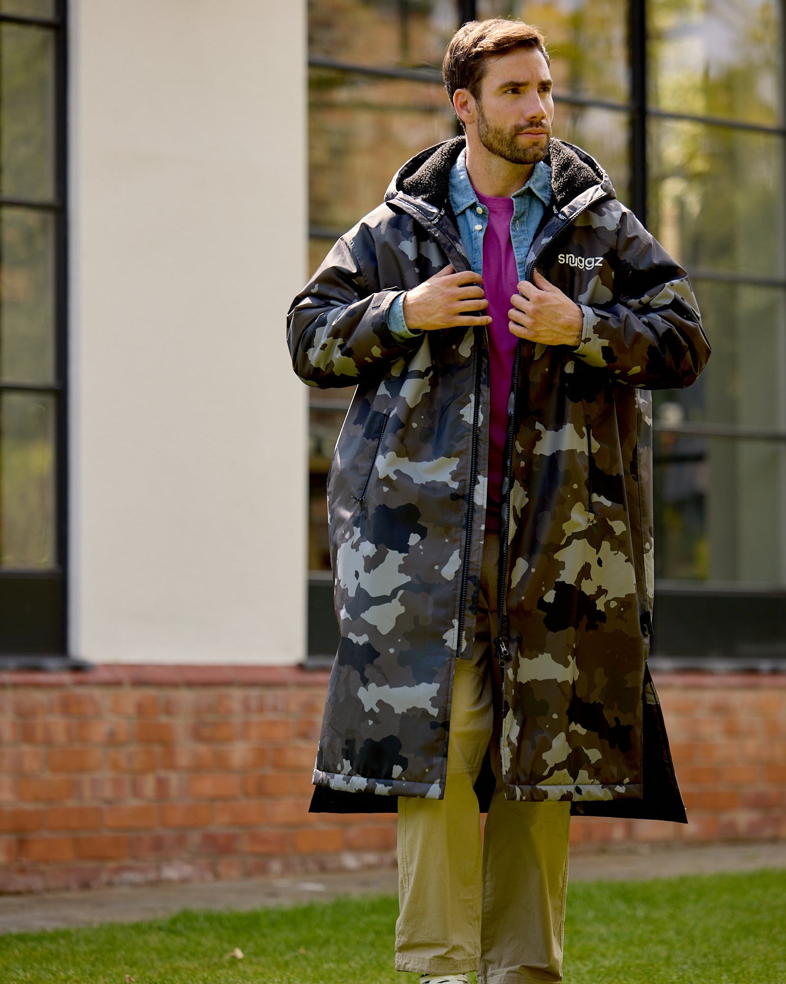 Snuggz Original Men Grey Camo Changing Robe