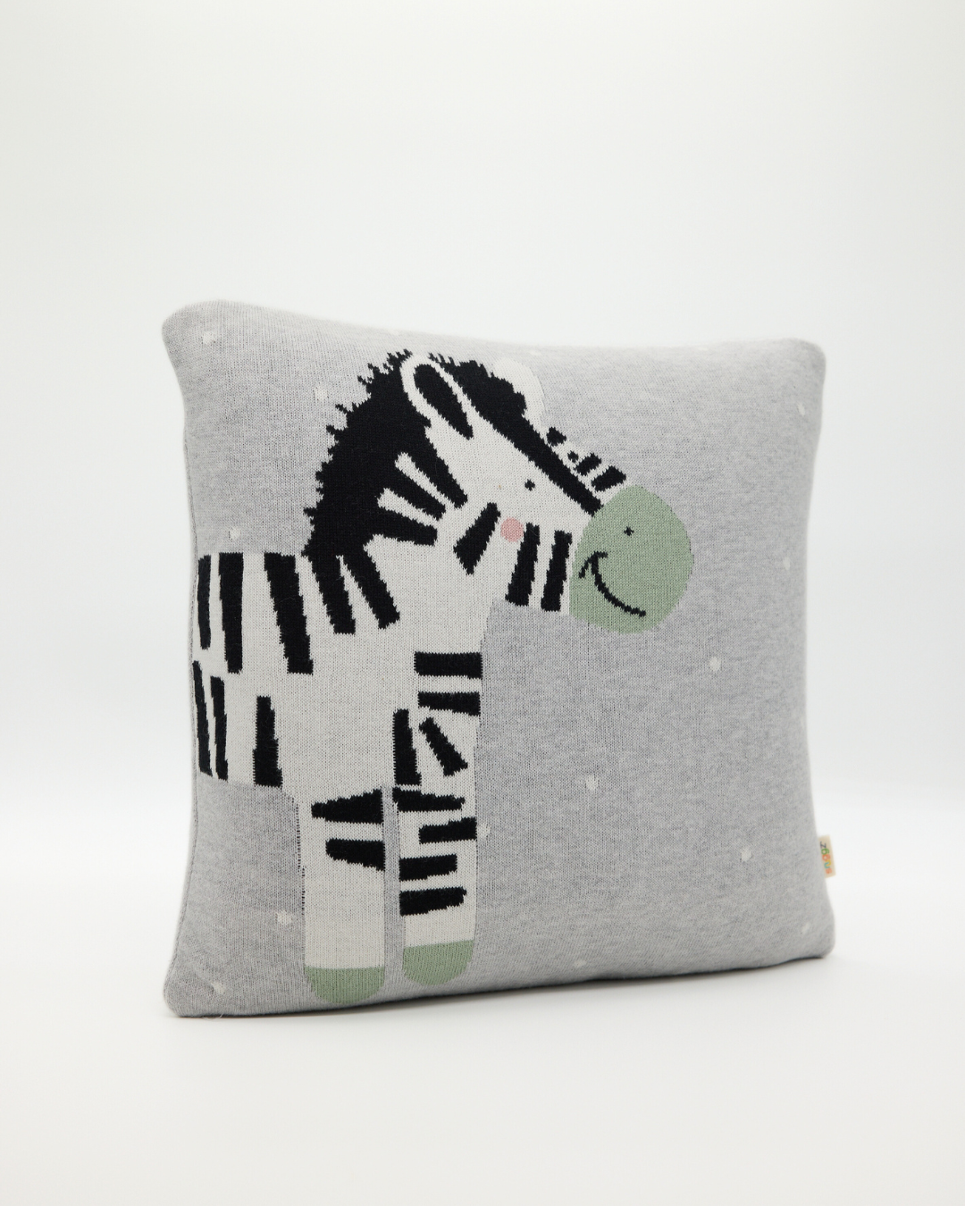 Snuggz Knitted Safari Zebra Cushion With Filler