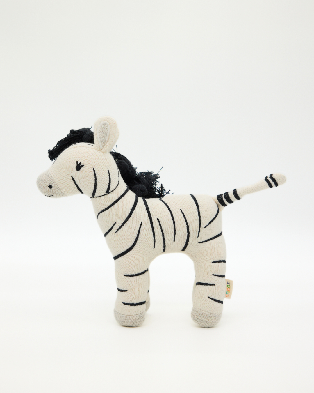 Snuggz Knitted Safari Zebra Standing Toy - Medium