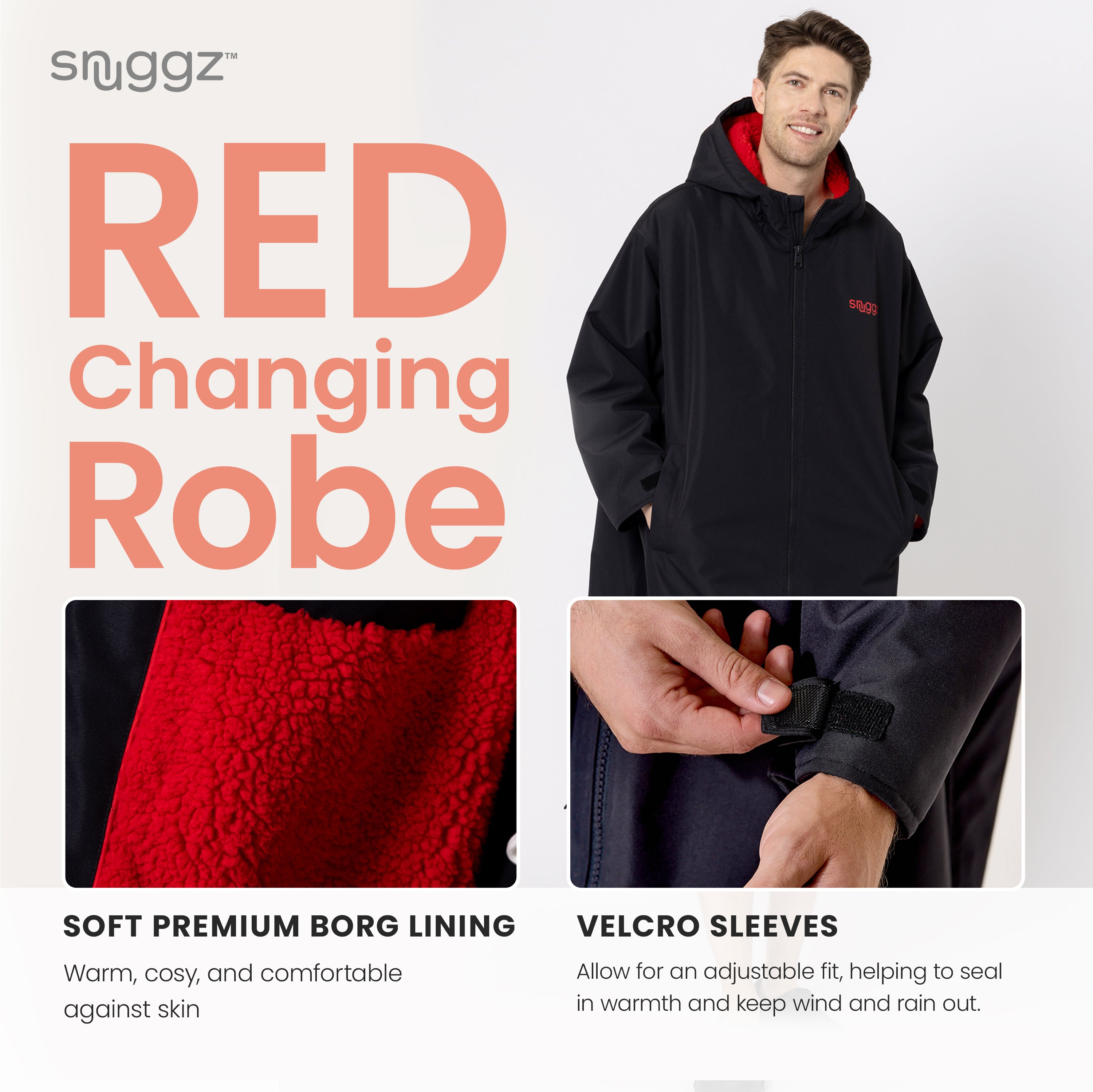 Snuggz Lite Mens Red Changing Robe
