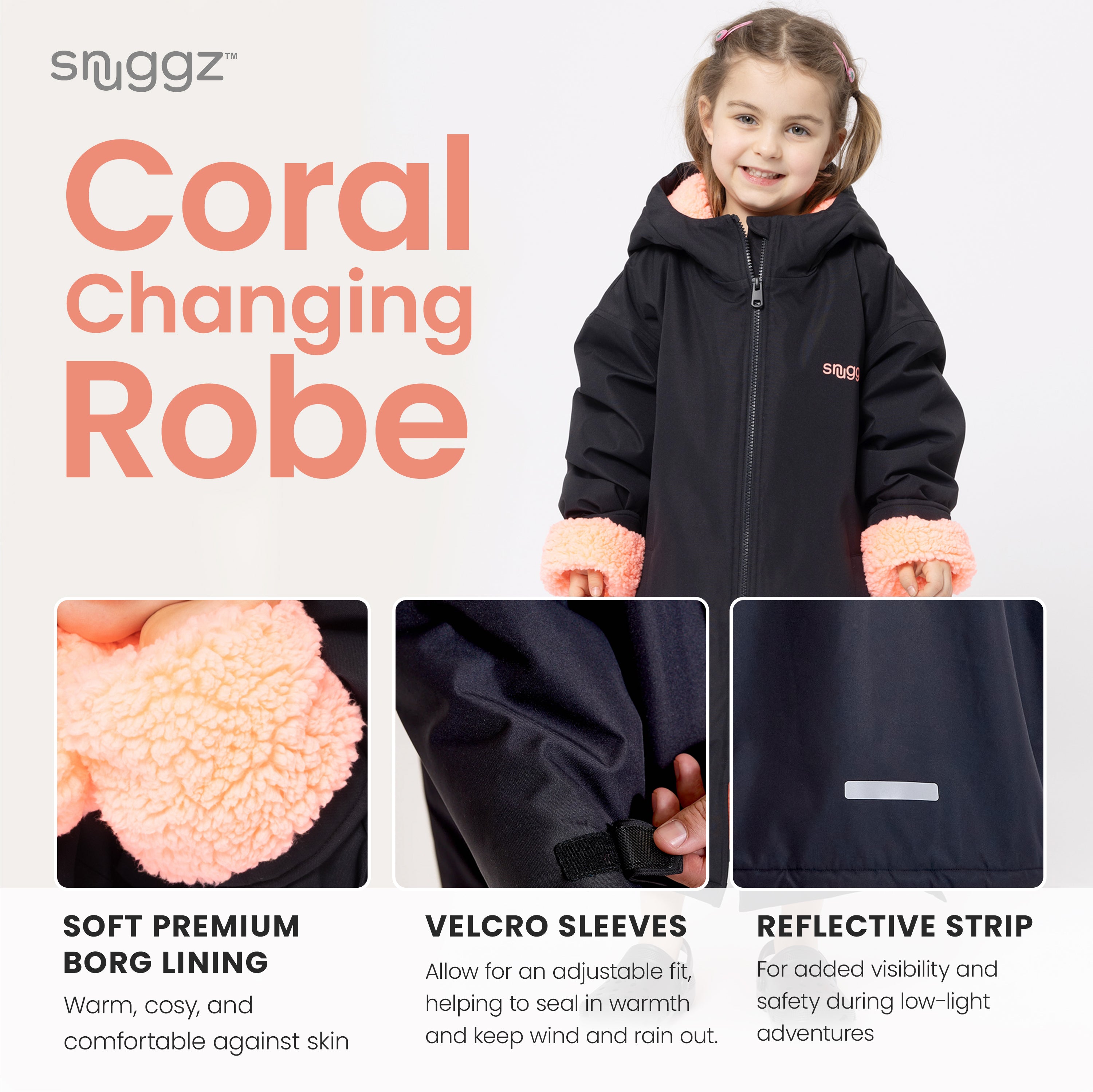 Snuggz Girls Lite Coral Changing Robe