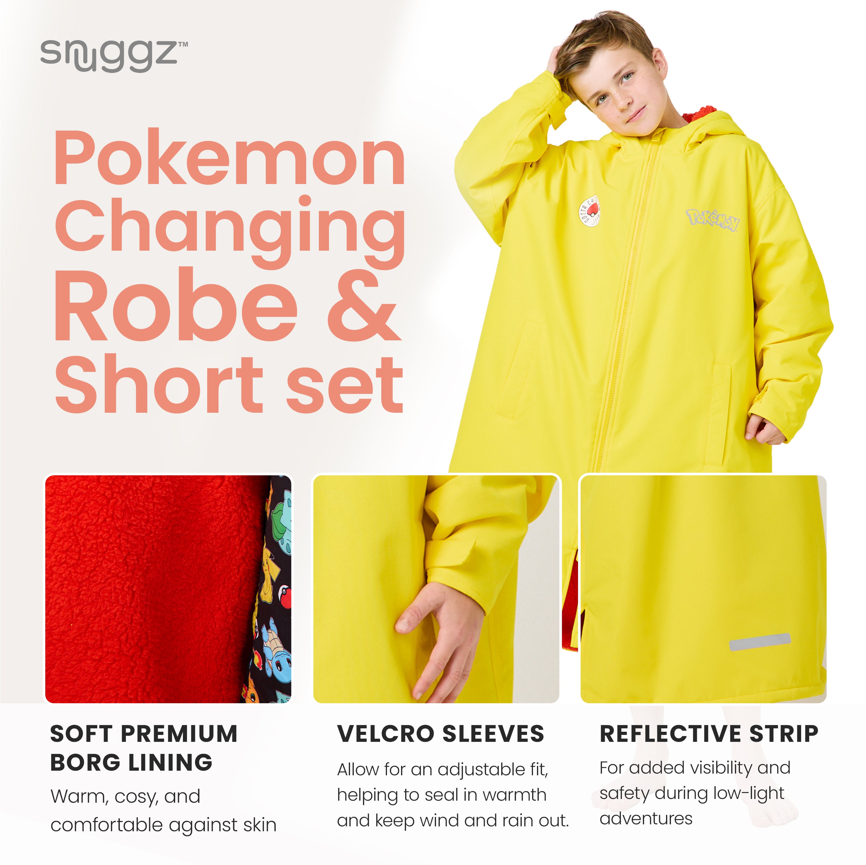 Snuggz Kids Pokemon Changing Robe & Short Set