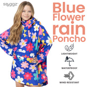 Snuggz Kids Blue Flower Power Rain Poncho