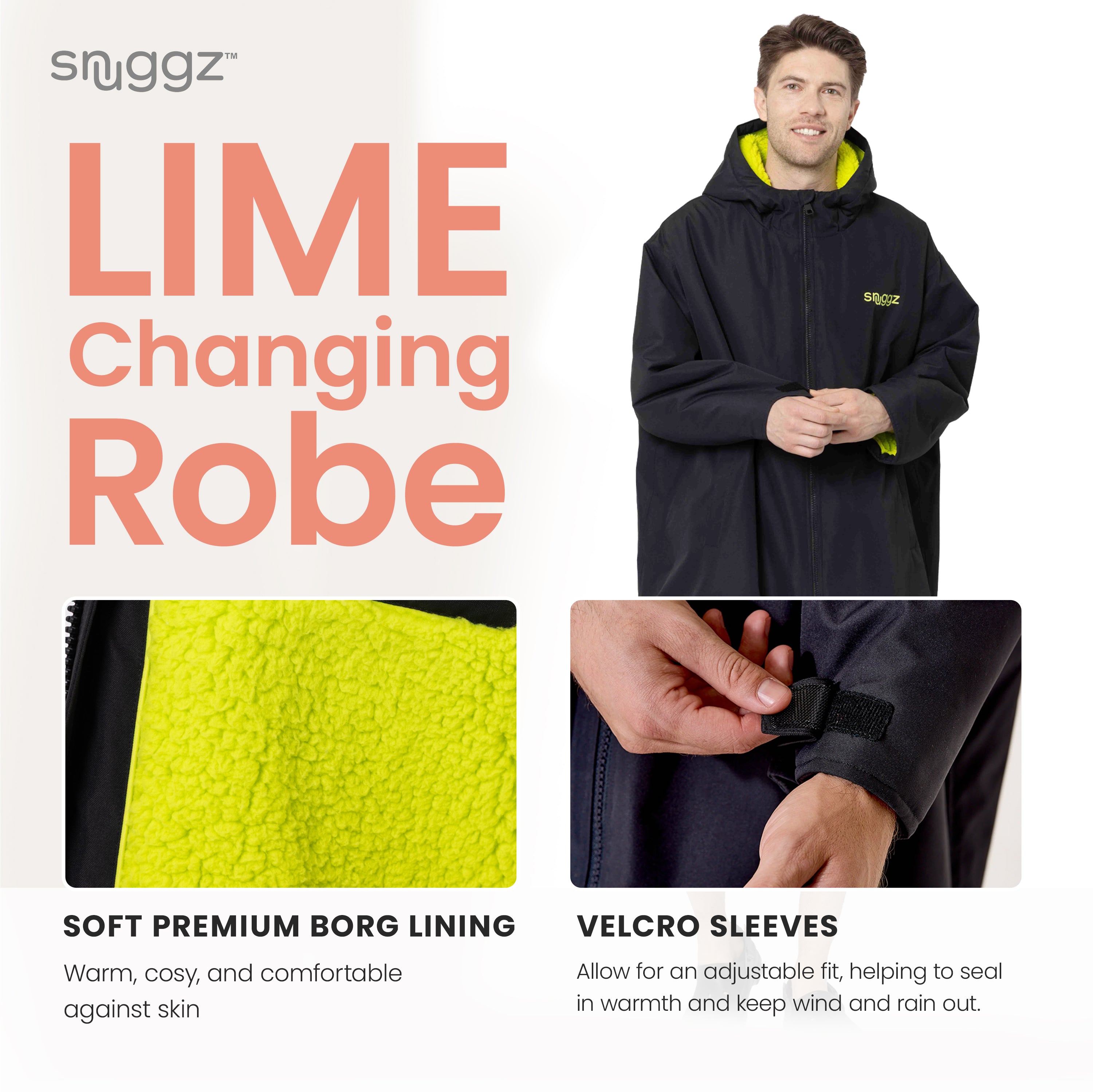 Snuggz Lite Mens Lime Lining Changing robe