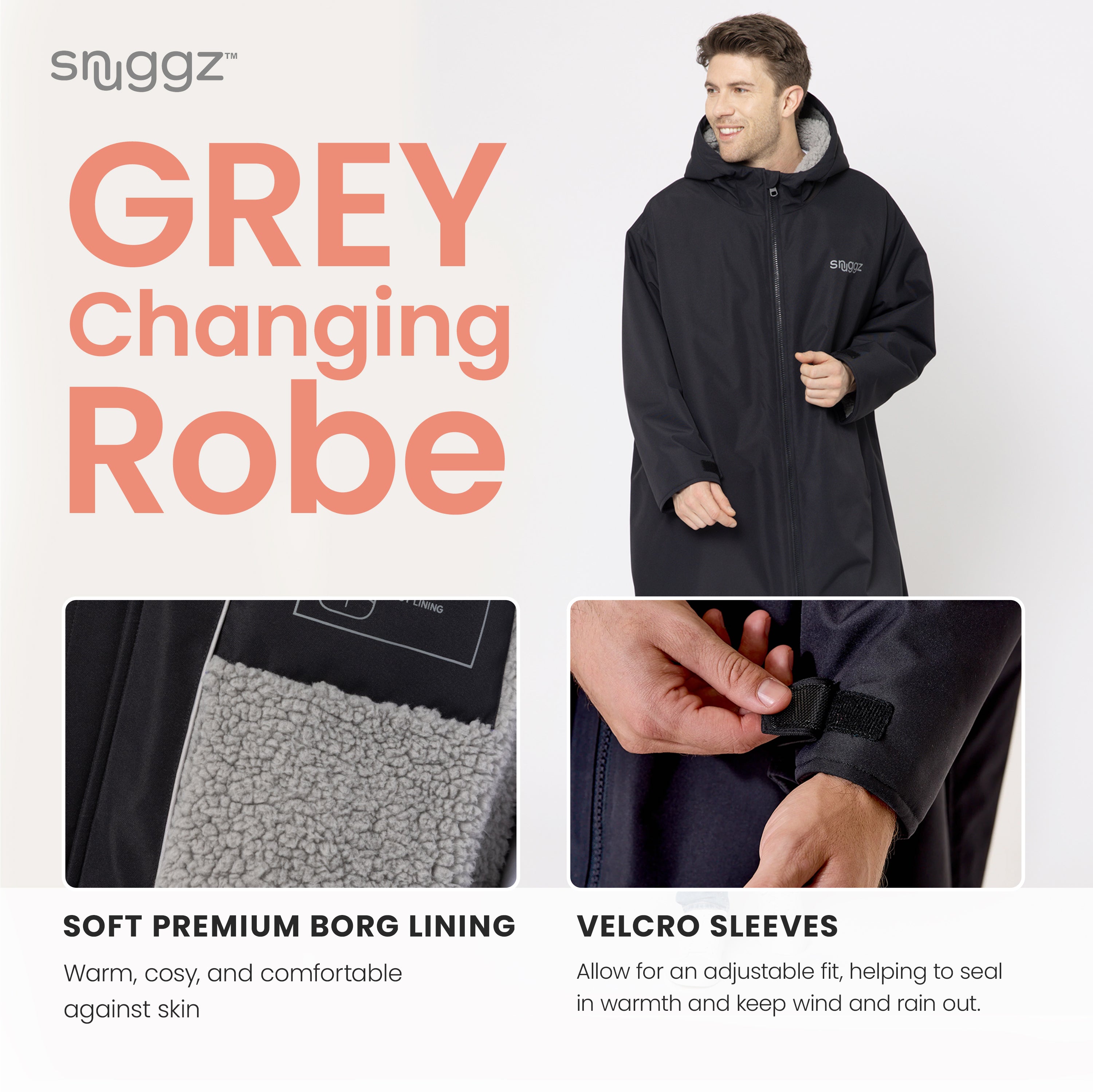 Snuggz Lite Men Grey Changing Robe