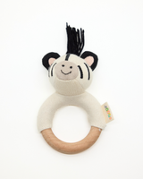 Snuggz Knitted Zebra Ring Rattle Baby Toy