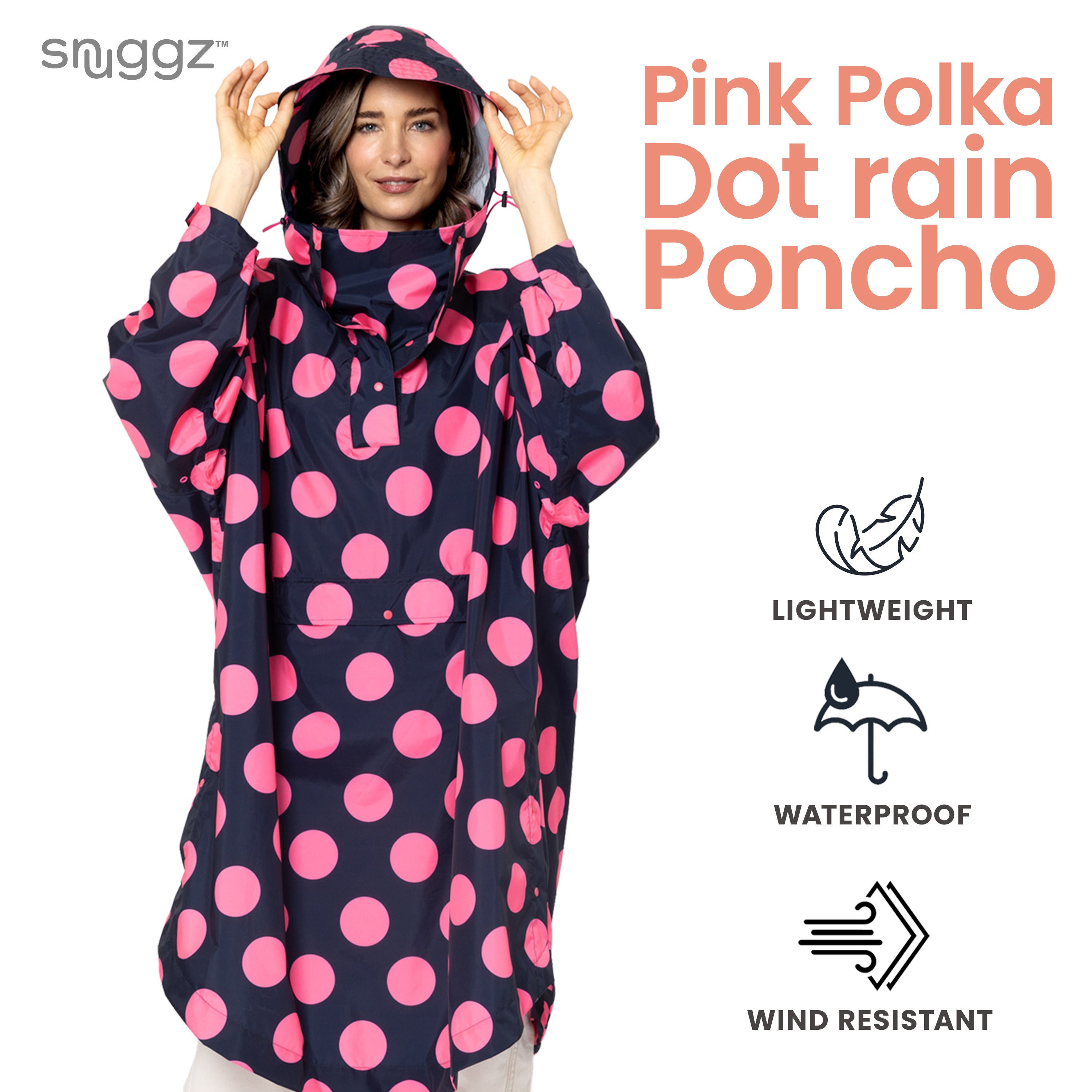 Snuggz Women's Polka Dot Rain Poncho