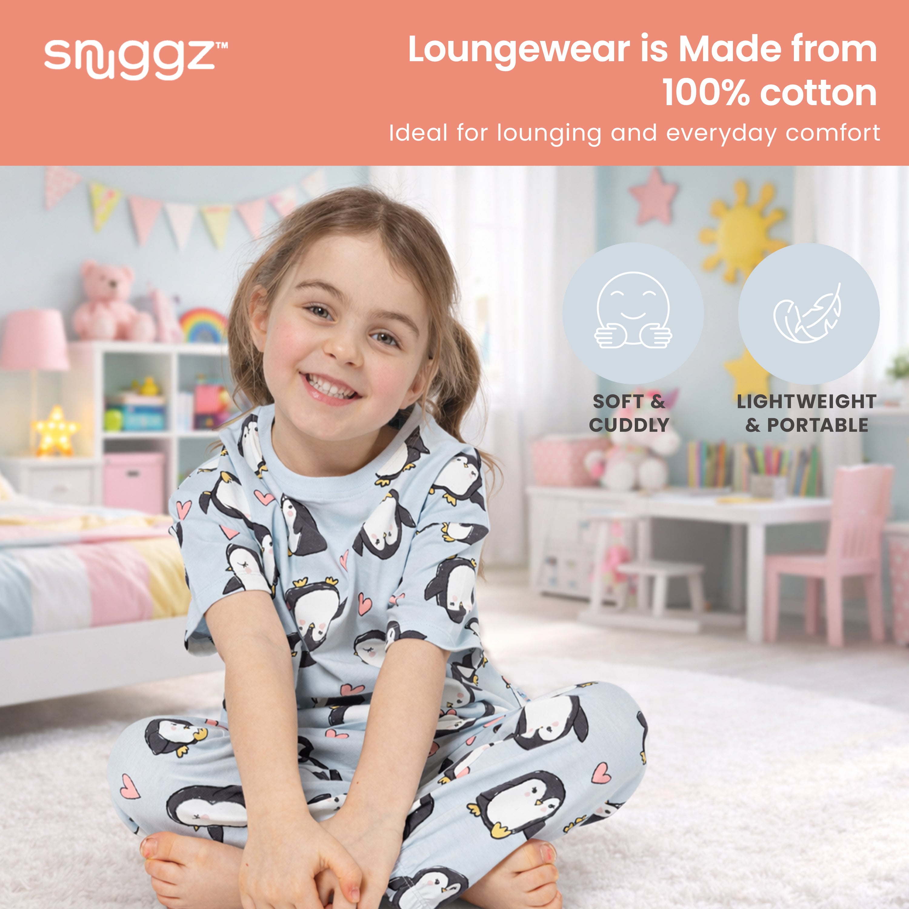 Snuggz Penguin PJ Set with Plush Bag Unisex