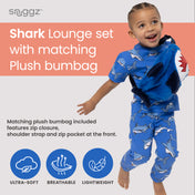 Snuggz Boys Shark PJ Set with Plush Bag