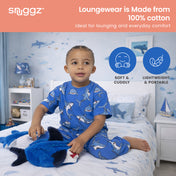Snuggz Boys Shark PJ Set with Plush Bag