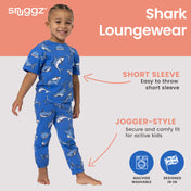 Snuggz Boys Shark PJ Set with Plush Bag
