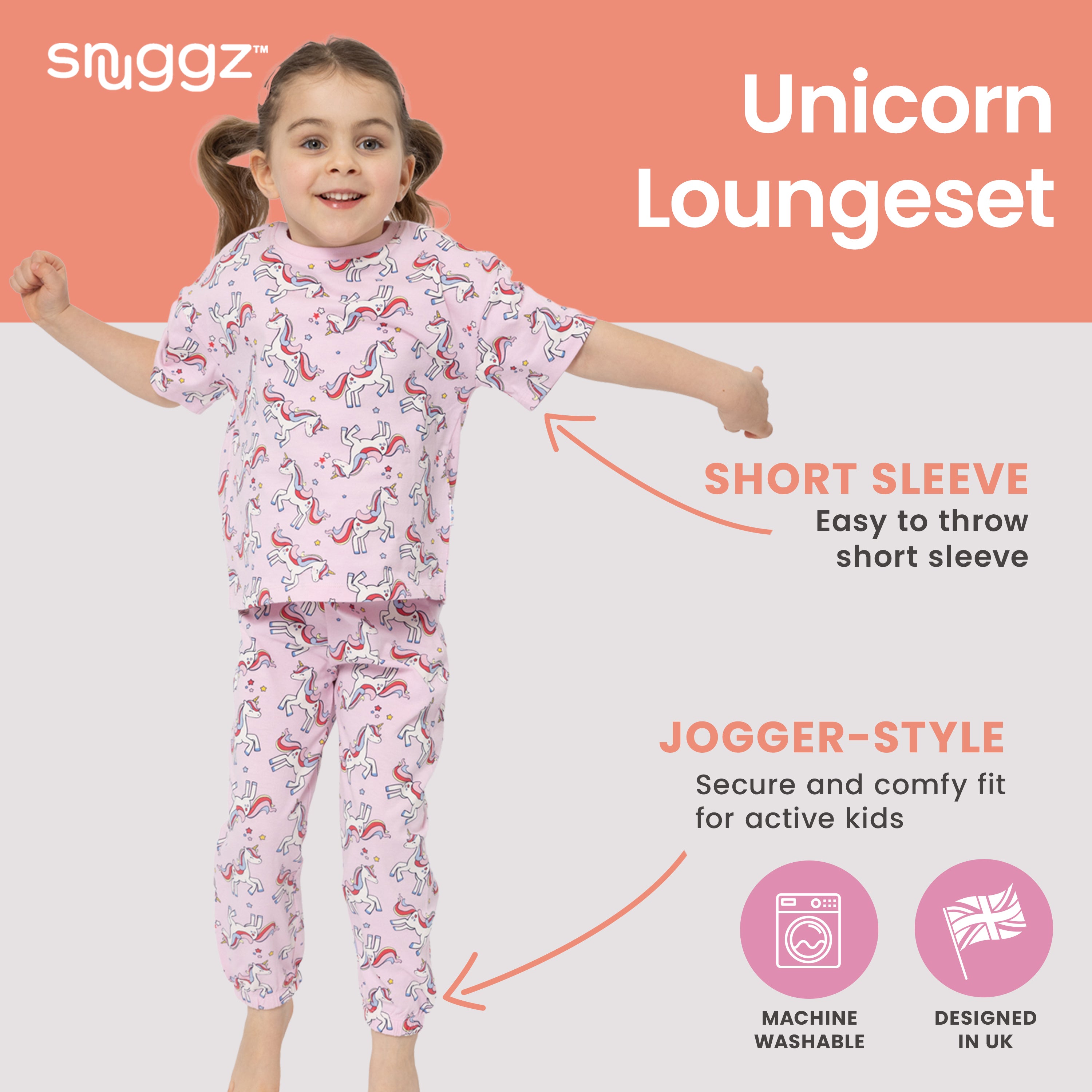 Snuggz Unicorn PJ Set with Plush Bag
