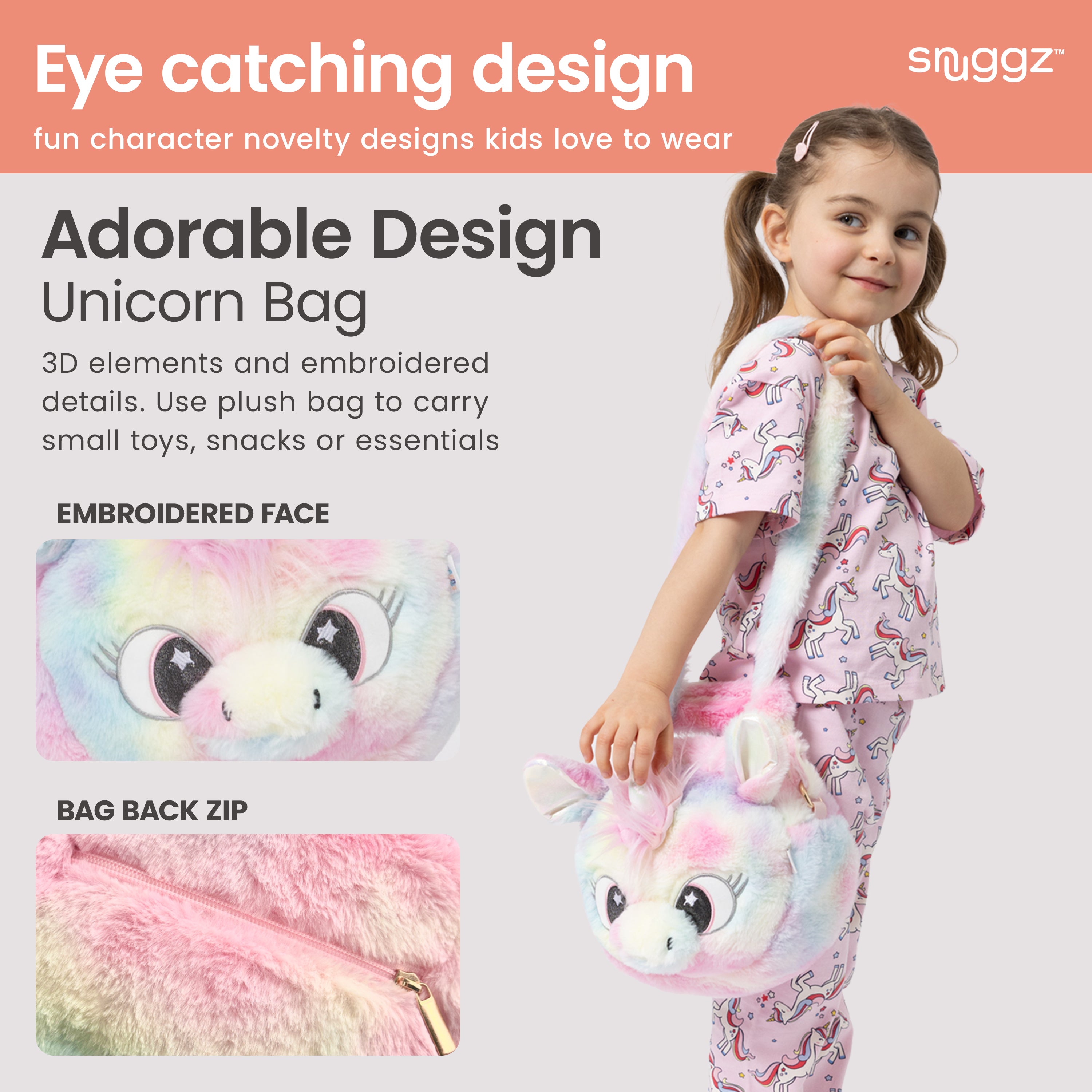Snuggz Unicorn PJ Set with Plush Bag