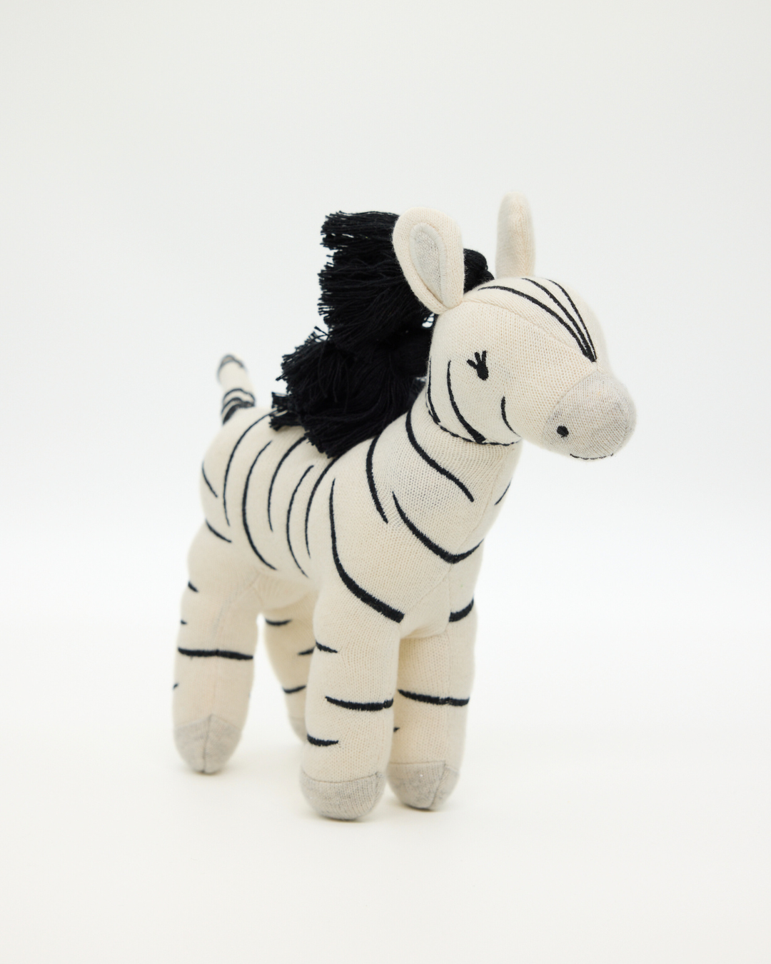 Snuggz Knitted Safari Zebra Standing Toy - Medium