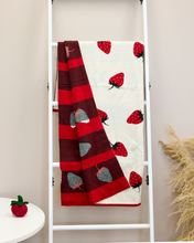 Snuggz Cotton Knitted Strawberry Baby Blanket, 80 x 100 cm