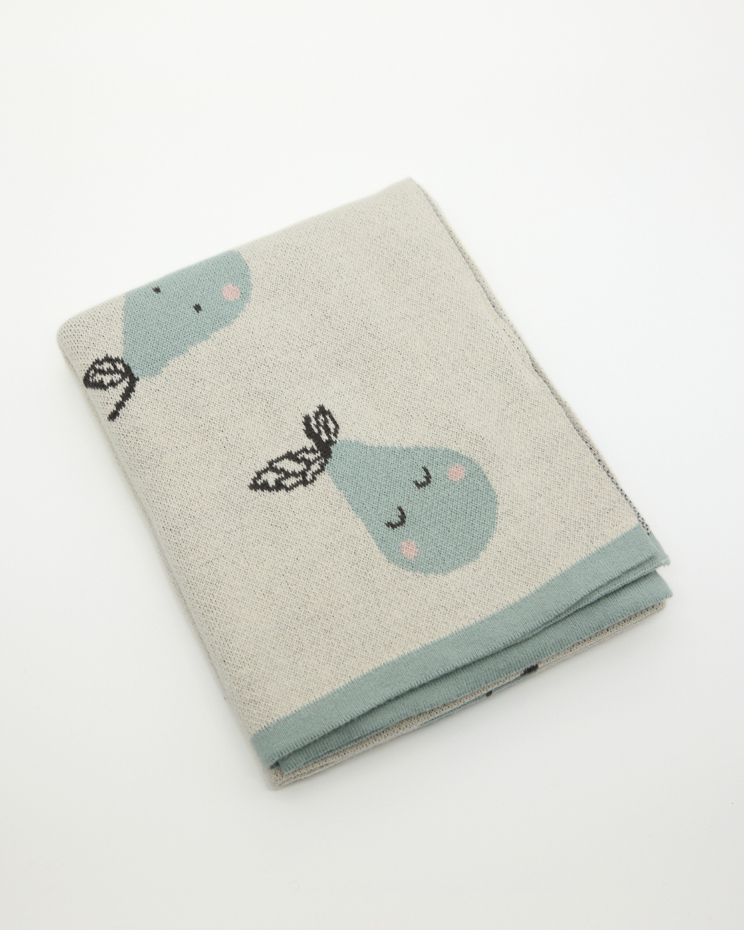 Snuggz Cotton Knitted Pear Baby Blanket, 80 x 100 cm