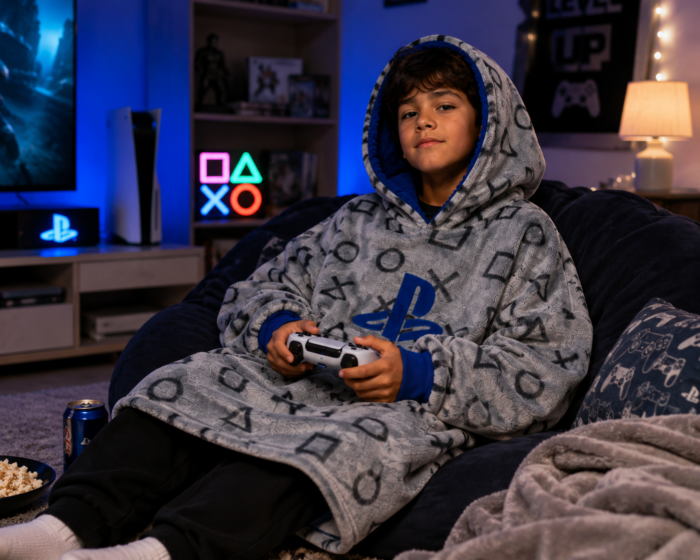 playstation hooded blanket
