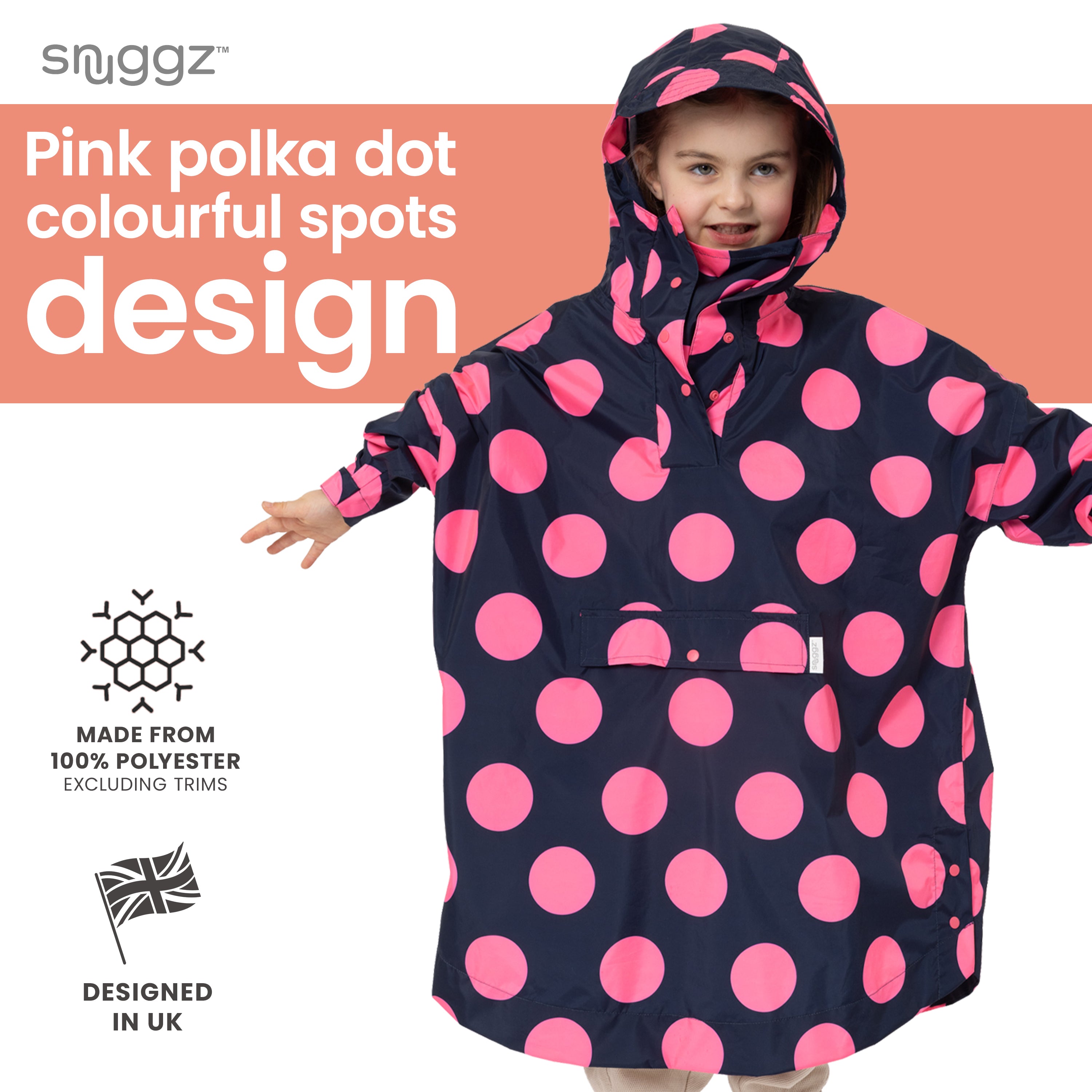 Snuggz Girls Polka Dot Rain Poncho