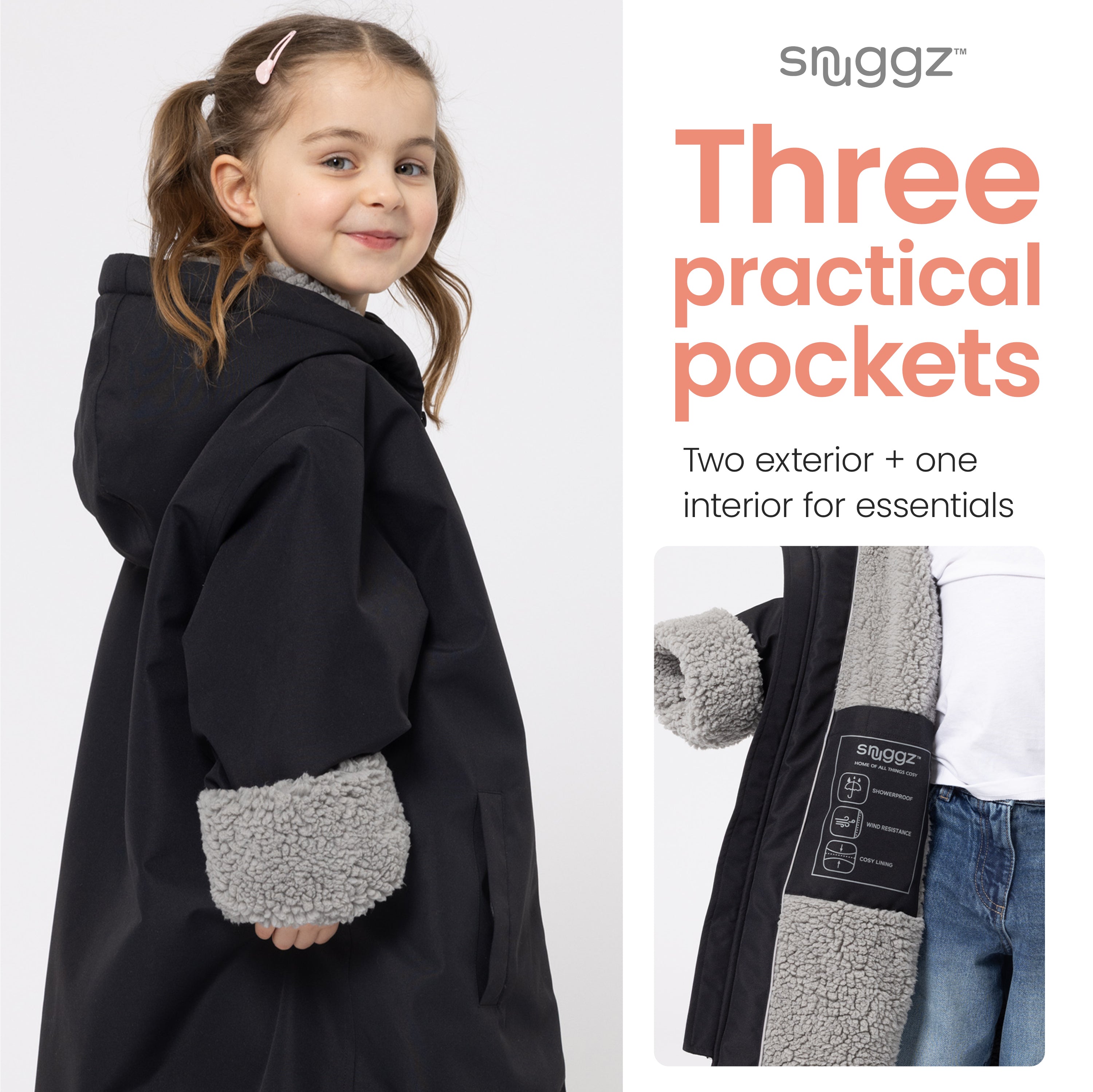 Snuggz Lite Girls Grey Changing Robe