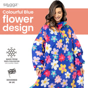 Snuggz Blue Flower Power Rain Poncho