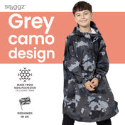 Snuggz Kids Grey Camo Rain Poncho