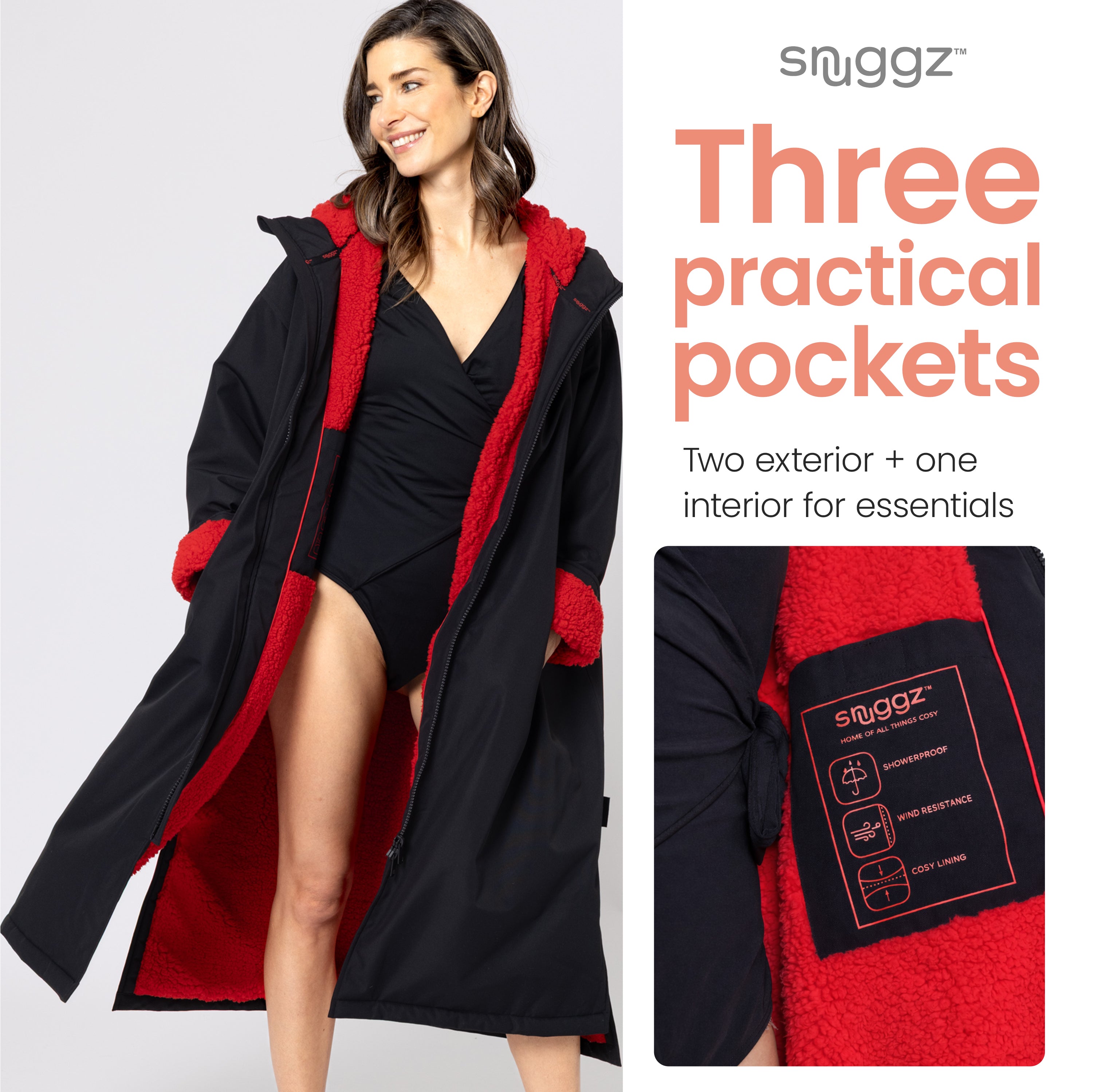 Snuggz Lite Women Red Changing robe