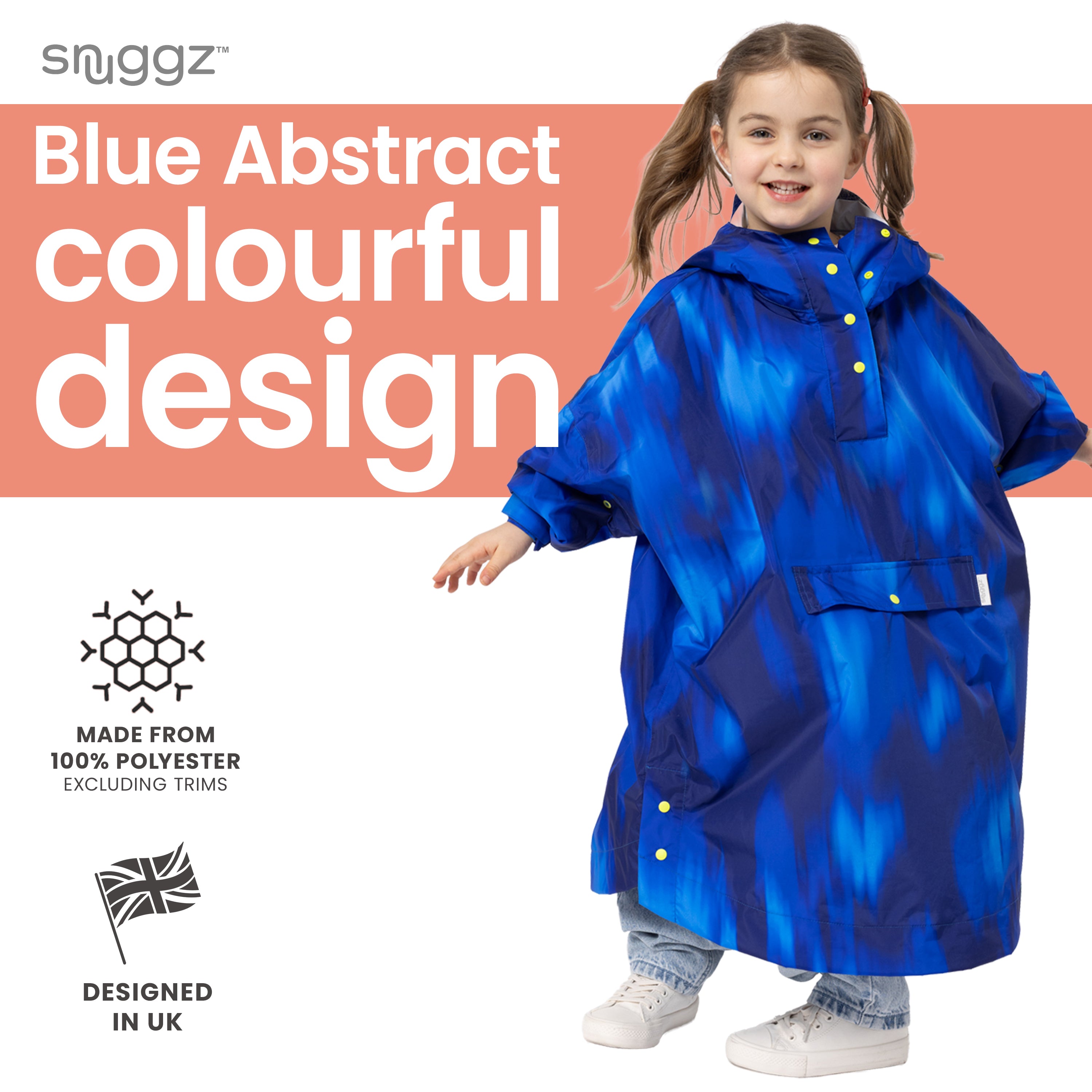 Snuggz Abstract Rain Poncho Kids