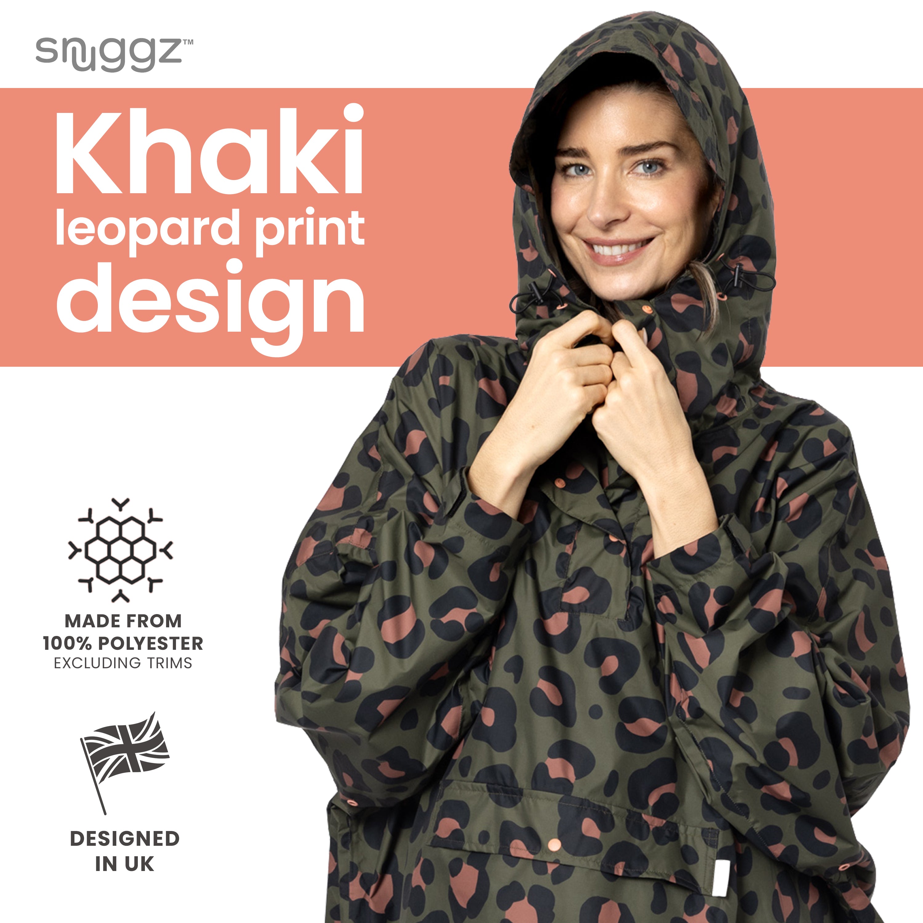 Snuggz Adult Leopard Print Rain Poncho
