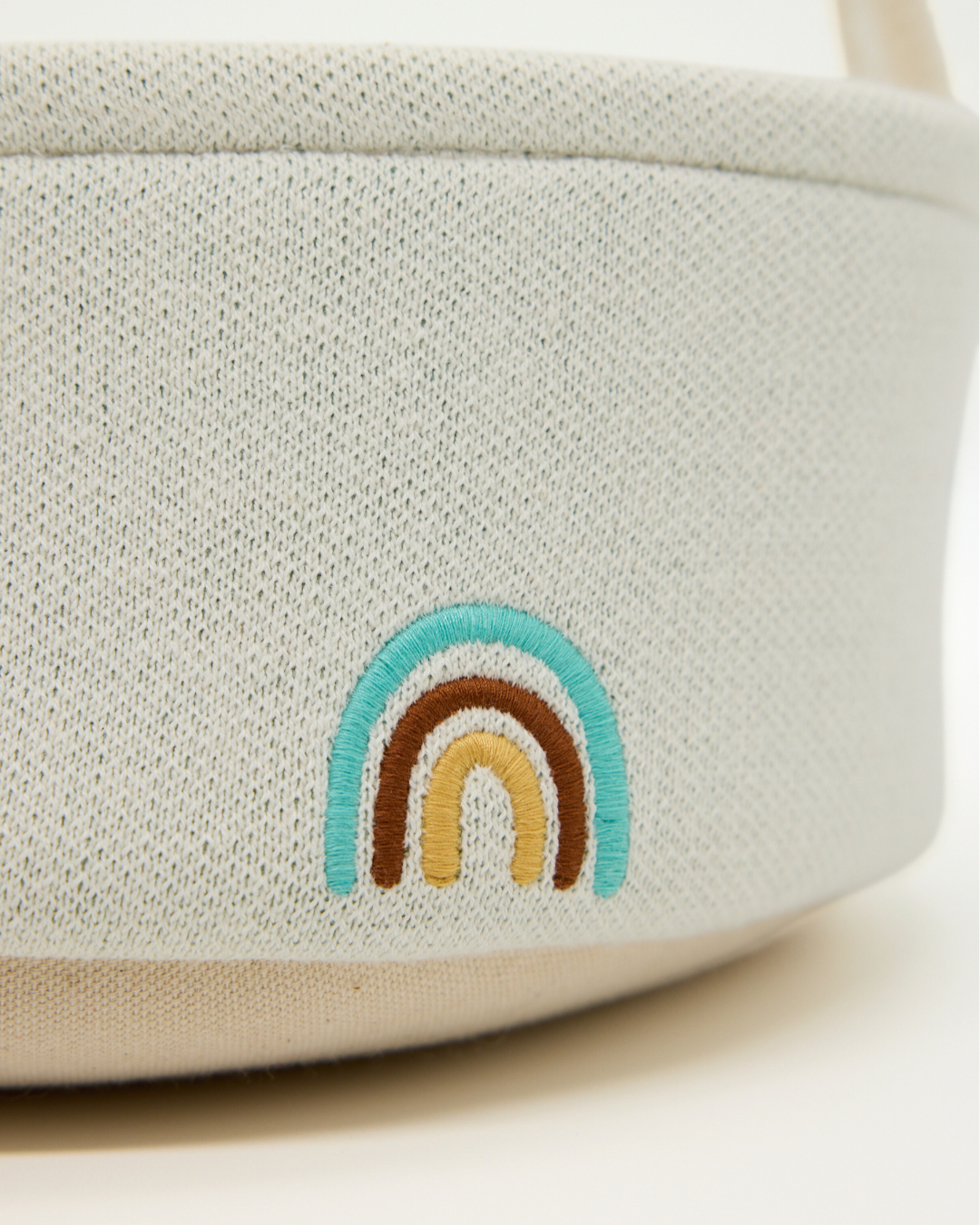 Snuggz Knitted Dinosaur & Rainbow Storage Basket - Small