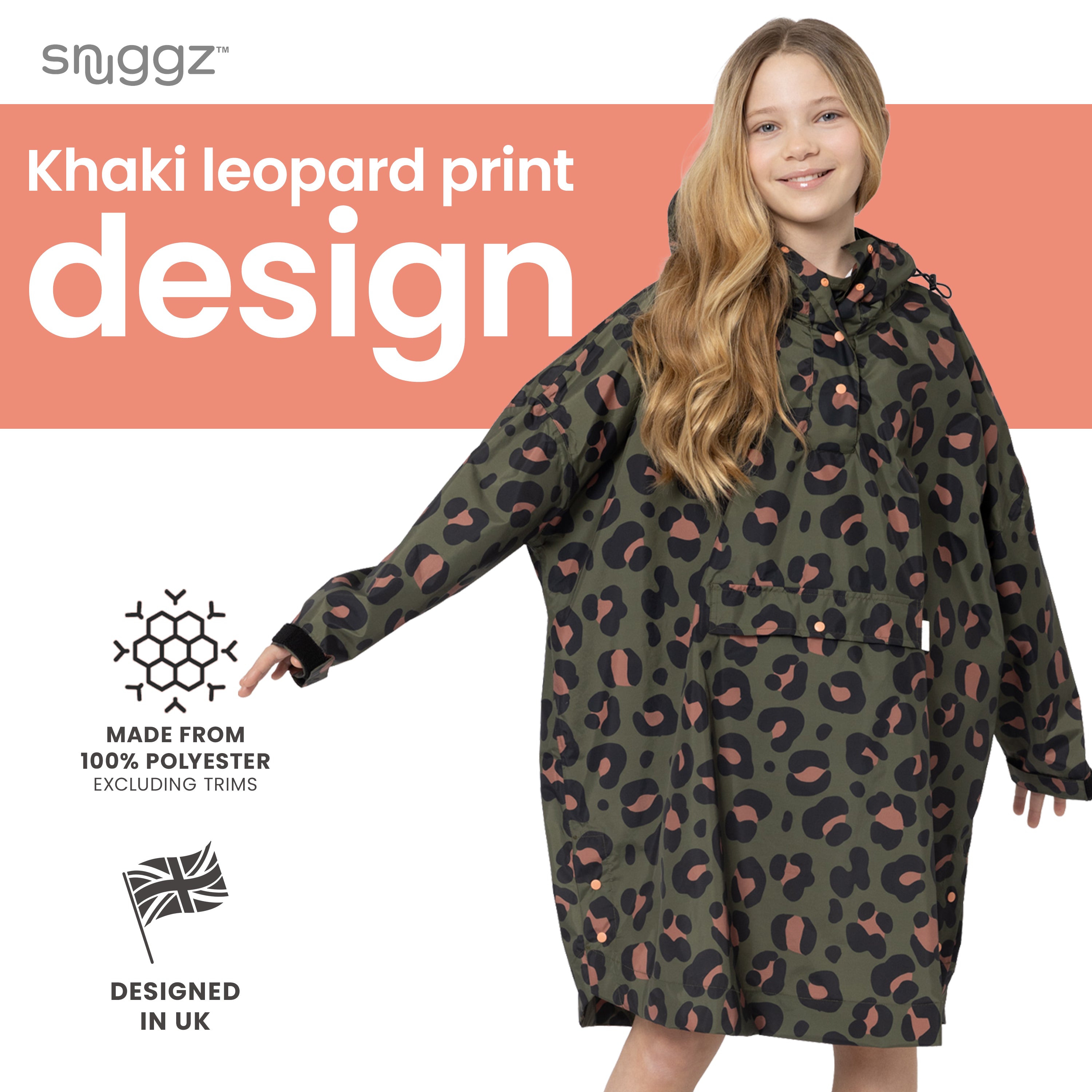 Snuggz Kids Leopard Print Rain Poncho